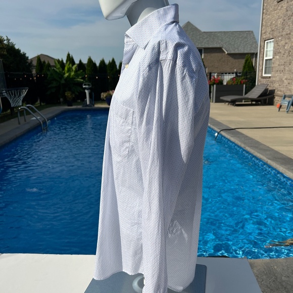 Peter Millar Mens Long Sleeve White with Blue and red dots Size Medium - Picture 6 of 10